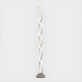 Black Metal Modern Spiral LED Living Room Floor Lamp Image - 4