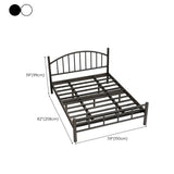 Black Metal Queen Headboard Slat Bed Frame with Legs Image - 15