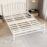 Black Metal Queen Headboard Slat Bed Frame with Legs Image - 3