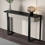 Black Metal Rectangular Console Table with Drawers Image - 1