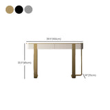 Black Metal Rectangular Console Table with Drawers #size