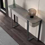 Black Metal Rectangular Console Table with Drawers Image - 6