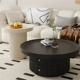 Black Metal Round Coffee Table Set with Storage Image - 11