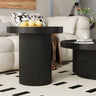 Black Metal Round Coffee Table Set with Storage Image - 15