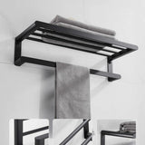 Black Metal Shelf and Rack Storage Bathroom Hardware Set Image - 10