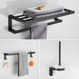 Black Metal Shelf and Rack Storage Bathroom Hardware Set Image - 23