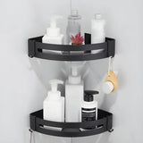 Black Metal Shelf and Rack Storage Bathroom Hardware Set Image - 28