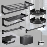 Black Metal Shelf and Rack Storage Bathroom Hardware Set Image - 4