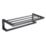 Black Metal Shelf and Rack Storage Bathroom Hardware Set Image - 9