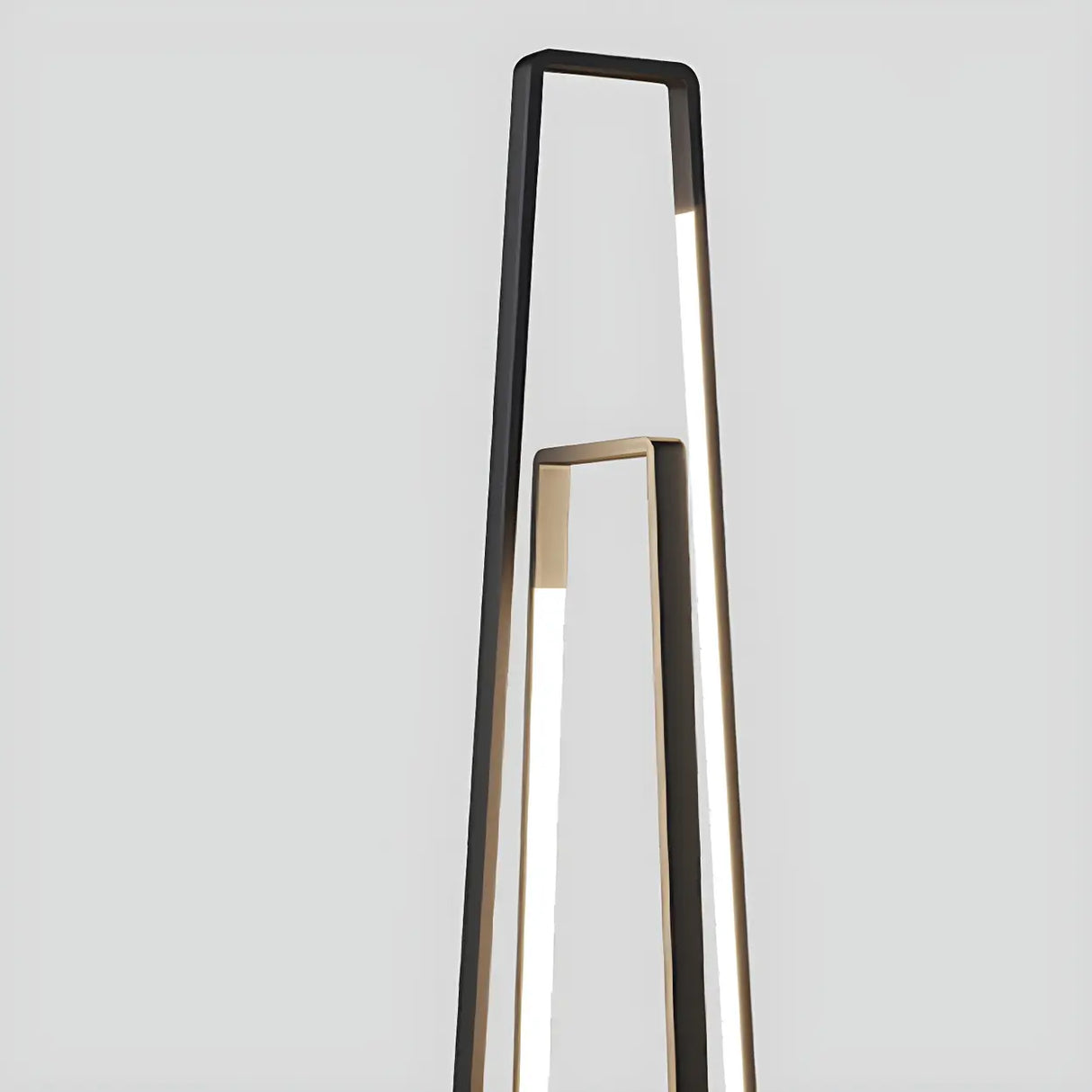 Black Metal Simple LED Geometric Shelf Floor Lamp Image - 11