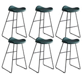 Black Metal Sled Base Faux Leather Bucket Bar Stool Image - 17