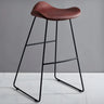 Black Metal Sled Base Faux Leather Bucket Bar Stool Image - 29