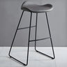 Black Metal Sled Base Faux Leather Bucket Bar Stool Image - 34