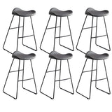 Black Metal Sled Base Faux Leather Bucket Bar Stool Image - 37