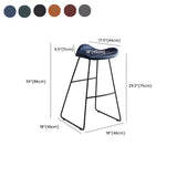 Black Metal Sled Base Faux Leather Bucket Bar Stool Image - 70