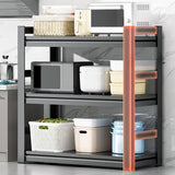 Black Metal Standard Baker's Rack with Microwave Shelf Image - 12