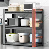 Black Metal Standard Baker's Rack with Microwave Shelf Image - 17