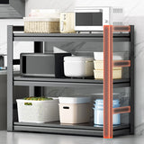 Black Metal Standard Baker's Rack with Microwave Shelf Image - 20