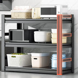 Black Metal Standard Baker's Rack with Microwave Shelf Image - 25