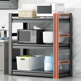 Black Metal Standard Baker's Rack with Microwave Shelf Image - 8