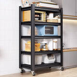 Black Metal Standard Width Baker's Rack with Shelves Image - 3