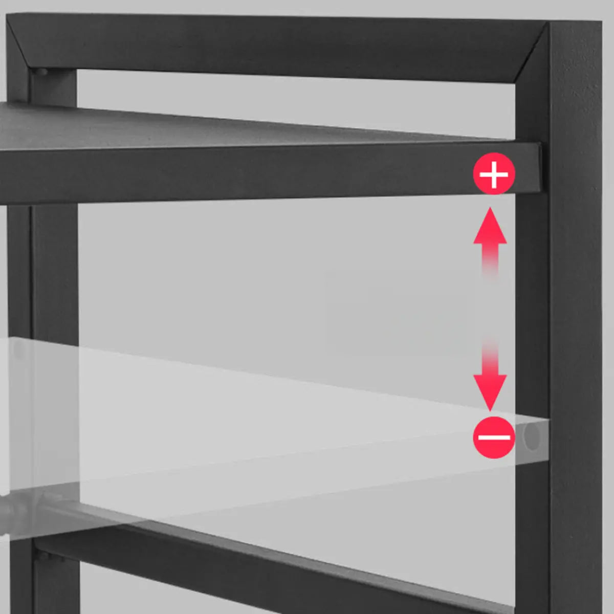 Black Metal Storage Baker's Rack with Microwave Shelf Image - 12