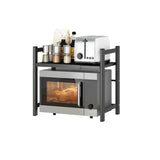 Black Metal Storage Baker's Rack with Microwave Shelf Image - 3