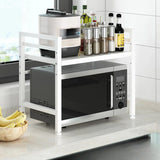 Black Metal Storage Baker's Rack with Microwave Shelf Image - 4