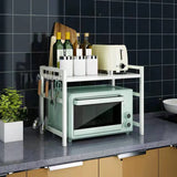 Black Metal Storage Baker's Rack with Microwave Shelf Image - 5