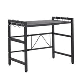 Black Metal Storage Baker's Rack with Microwave Shelf Image - 8