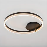 Black Metal Three Circle Semi-Flush Mount Ceiling Light Image - 6