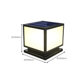 Black Minimalist Cube Metal Outdoor Fence Post Light Image - 17