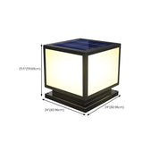 Black Minimalist Cube Metal Outdoor Fence Post Light Image - 18