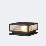 Black Minimalist Rectangular Metal Post Outdoor Lamp Image - 7