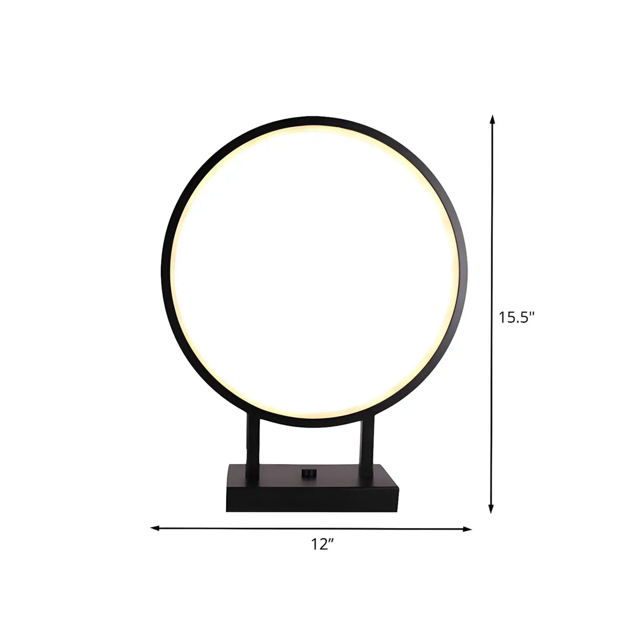 Black Minimalist Ring Aluminum LED Bedroom Table Lamp 