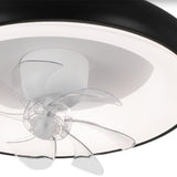 Black Minimalist Round Ceiling Fan with LED Light Image - 10