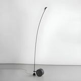 Black Minimalist Weighted Base Arched Floor Lamp Image - 2