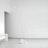 Black Minimalist Weighted Base Arched Floor Lamp Image - 4