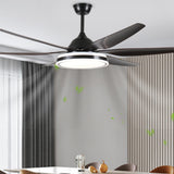 Black Modern 6 Blade Propeller Ceiling Fan with Light Image - 7