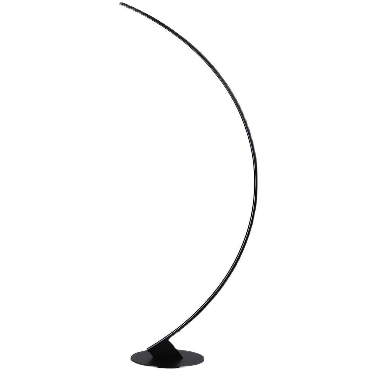 Black Modern Curved Metal Living Room Floor Lamp Image - 6