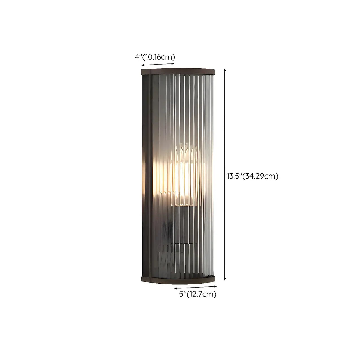 Black Modern Cylinder Acrylic External Wall Sconce 