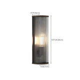 Black Modern Cylinder Acrylic External Wall Sconce #size