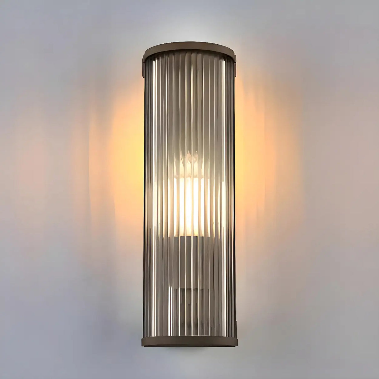 Black Modern Cylinder Acrylic External Wall Sconce Image - 9