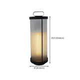 Black Modern Cylindrical Glass Outdoor Decor Table Lamp Image - 15