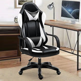 Black Modern Ergonomic Leather Swivel Office Chair Image - 1