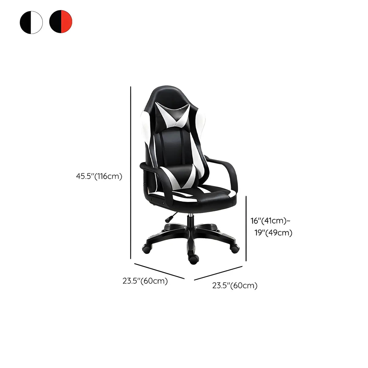 Black Modern Ergonomic Leather Swivel Office Chair 