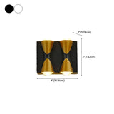 Black Modern Geometric Metal External Up Down Wall Lights #size