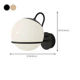 Black Modern Globe Glass and Metal LED Vanity Light #size