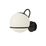 Black Modern Globe Glass and Metal LED Vanity Light Image - 2