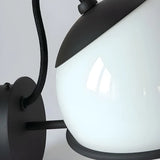 Black Modern Globe Glass and Metal LED Vanity Light Image - 9